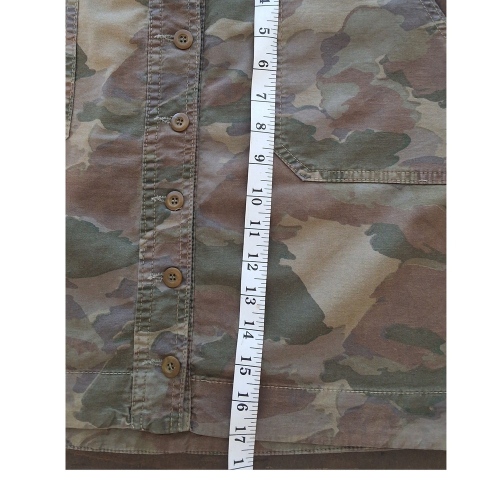 Anthropologie Camo Button Front Mini Skirt Green Brown Utility Size 12R Utility - Picture 5 of 8